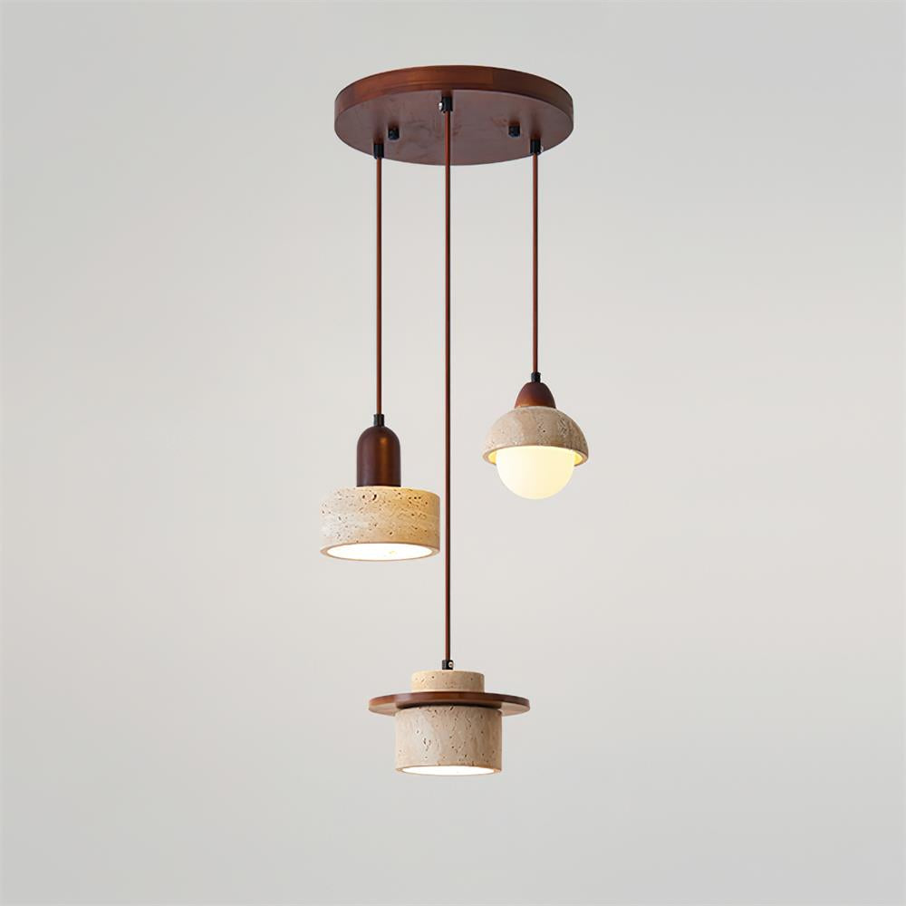 Warm Ambience Set For Pendant Lights Travertine Lunara